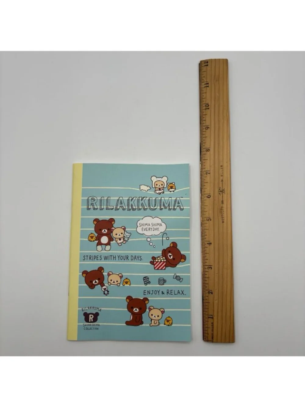 Rilakkuma Brown Bear Zippered Coin Pouch Pencil Case and Small Notebook Japan